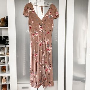 Floral maxi with deep v back